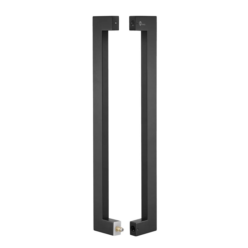 Togu مقبض باب دفع وسحب من الفولاذ المقاوم للصدأ TOGU TG-6013 بحجم 600 مم/24 بوصة بشكل مربع/مستطيل للأبواب الخشبية الصلبة، الخشب، الزجاج والفولاذ، تشطيب أسود غير لامع - Image 4